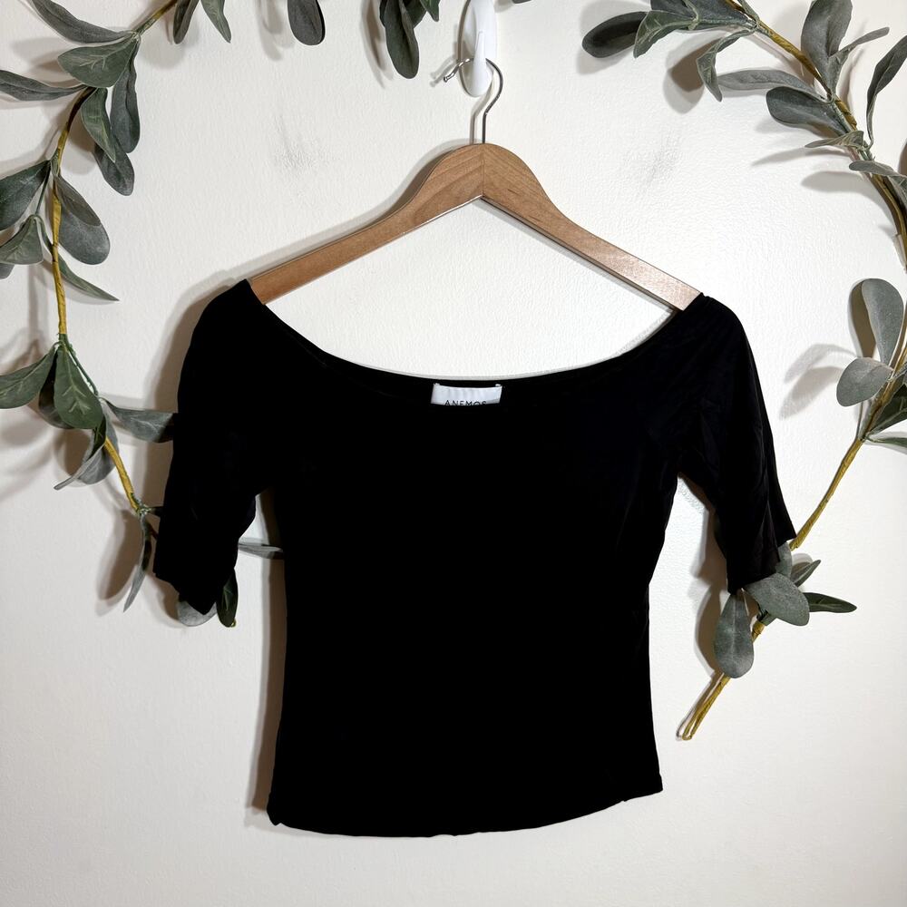 Anemos Black Off the Shoulder Top